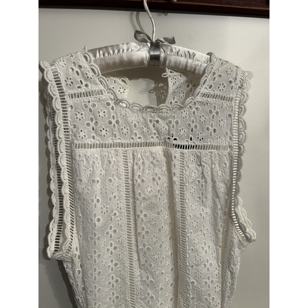 Kavari AU Women's Cotton White Eyelet Dress Size Medium - Picture 2 of 14